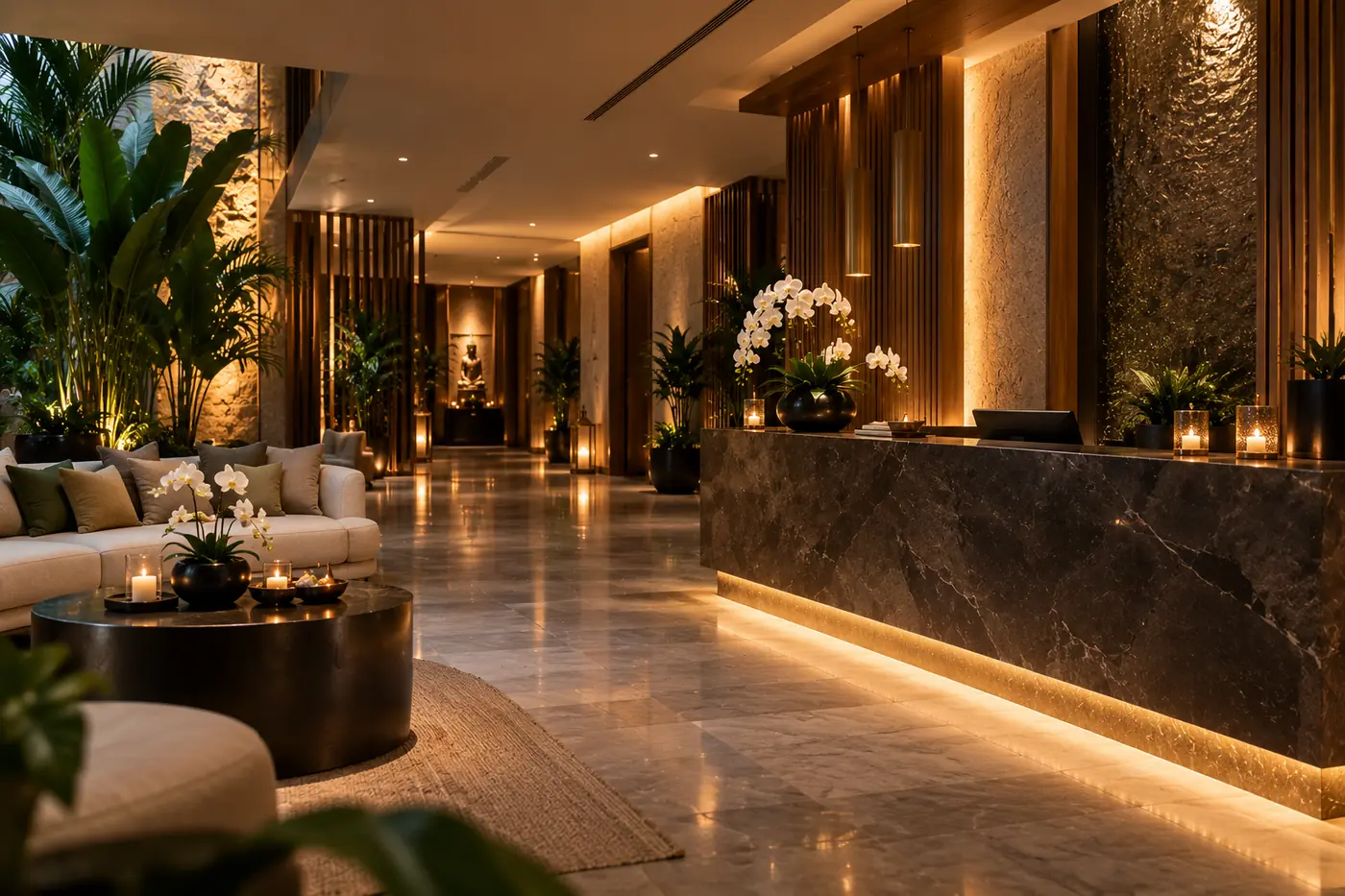 Spa in Muscat – reception at Golden VIP Spa, Al Khuwair